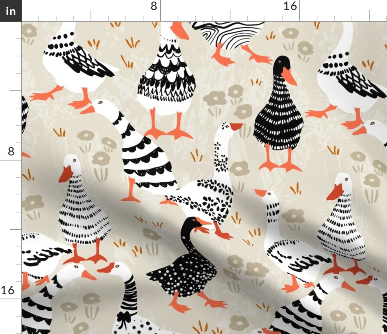 Farm Animals Black And White Scandinavian Modern Animal Pets Farmhouse Custom Printed Fabric by Spoonflower Various Fabrics by the Yard or Fat Quarter